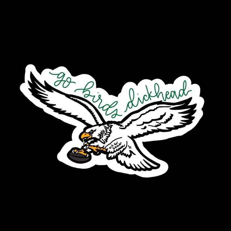 [Buy 2 Get $2 OFF ] Go Birds Funny Philly Football Vinyl Sticker - Flying Eagle Waterproof Decal - Game Day Laptop Water Bottle Sticker Gift for Football Fans