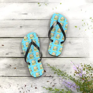 Playful Turtle Flip Flops - Fun Beach Footwear, Cute Summer Sandals, Vacation Essentials, Gift for Kids & Teens, Tropical Vibe