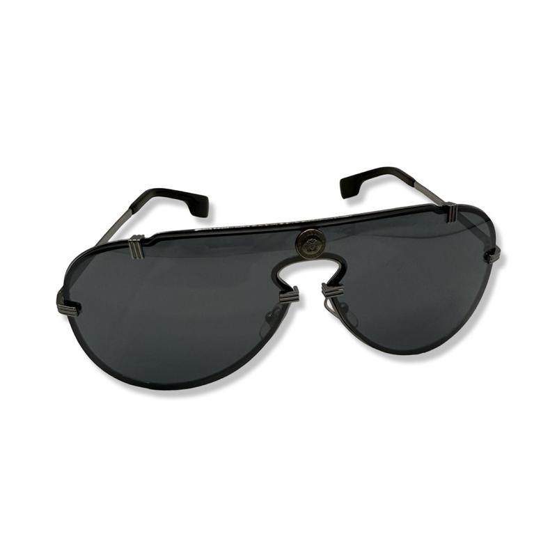 Pre-owned Versace Gunmetal Frame Sunglasses VER1004