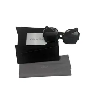 Pre-owned Dior Two Tone Black Beige Hexagonal Square Sunglasses Oversized Gradient Lens Trendy Women Designer Eyewear