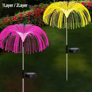 1 Layer/2 Layer Solar Lawn Lights, Courtyard Lights, Garden Landscape Lights, Decorative String Lights, Jellyfish Lights, Color-Changing Jellyfish Lights, Ground-Mounted Lights