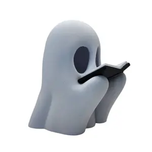 Reading Ghost T Light Candle-Halloween Decoration Display Spooky Home Decor Set Traditional Traditional