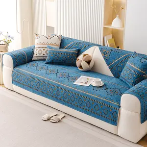Maya Four Seasons Chenille Sofa Cushion, Universal Luxury Non-Slip Modern Leather Sofa Cover, Stylish Protective Seat Cover, Sofa Couch Covers