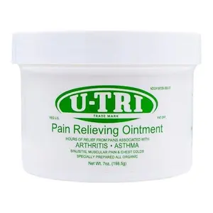 U-TRI Pain Relieving Ointment 199g - Organic Formula for Arthritis Asthma Sinusitis Muscle Pain Chest Colds Relief - 7oz Jar