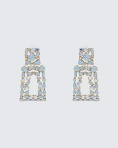 Kamari Blue Encrusted Dangle Earrings