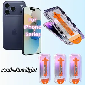 3-Pack Anti-Blue Light Tempered Glass Protective Screen Protector for iPhone 17 16 15 14 13 12 11 Pro Max, Full Coverage, 9h Hardness, Bubble-Free