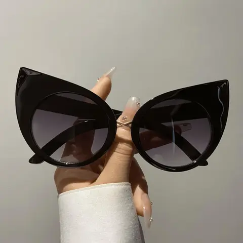 Creative Cute Large Size Cat Eye Frame Glasses, Trendy Outdoor Beach Party Glasses, Fashion Accessories for Women & Men, Trendy Beach Eyewear, Fashion Shades