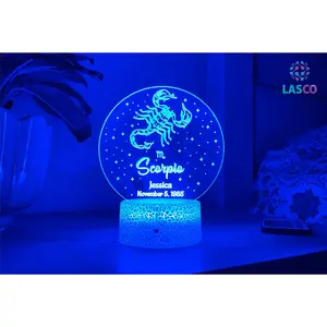 Scorpio Zodiac Sign Personalized Acrylic Night Light