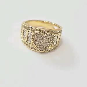 Anillo diseño princesa con corazon de zc ..Gold-Plated