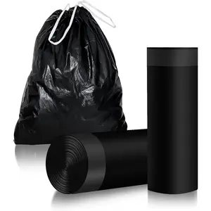 40 Count 13 Gallon Drawstring Trash Bags, Heavy Duty Unscented Garbage Bags, Extra ,  & Leak Resistant, for Kitchen, , Office, Fits 40-60L Bins (Black)