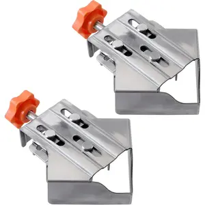 2 count Stainless Steel Right Corner Clamp,90  Right Angle Clamp for Woodworking,Right Angle Clip Fixer,Single Handle Clamps for Woodworking, Photo Framing (Close)