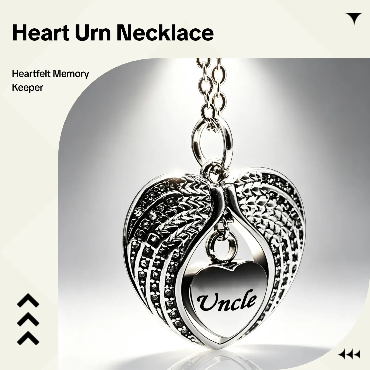 New Heart Shaped Necklace - Cremation Ashes Holder Keepsake Memorial Pendant for Uncle