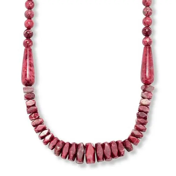 Mine Finds by Jay King Sterling Silver Red Thulite Bead Necklace