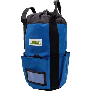 Rock-N-Rescue Arbor Rope Storage Bag - Rock and Tree Climbing Equipment, Arborist Gear, Bucket Style Backpack, Waterproof Nylon Material, Blue, 200'