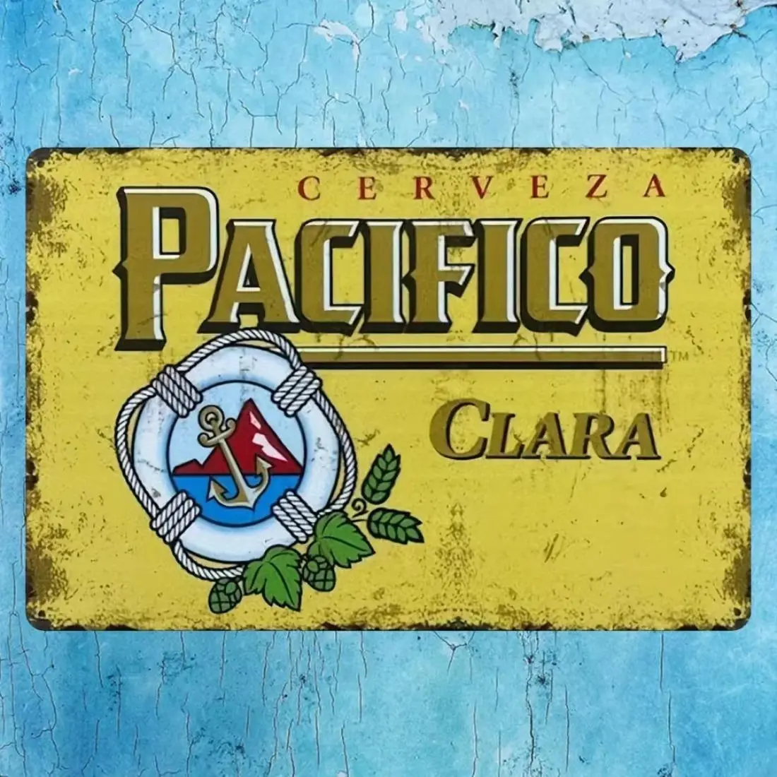 Vintage Pacifico Metal Sign, Wall Decor, Wall Art, Wall Decoration, Garden Decoration, Home Decor, Garden Statues