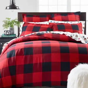 Martha Stewart Red Check Plaid Flannel Comforter-King