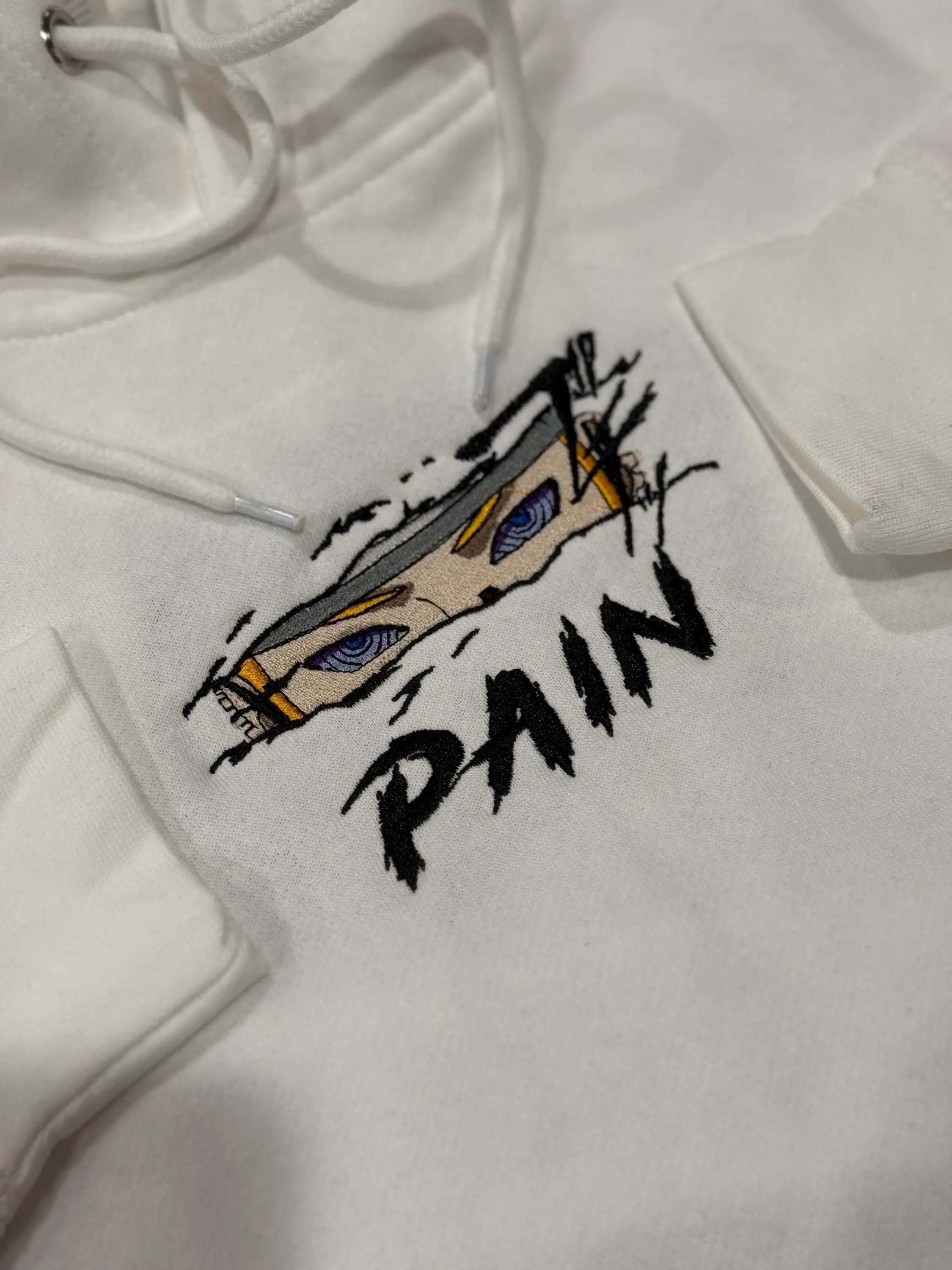 Pain Embroidered Hoodie, Six Paths of Pain Anime Sweatshirt, Japanese Streetwear, Itachi Madara Ninja Gift