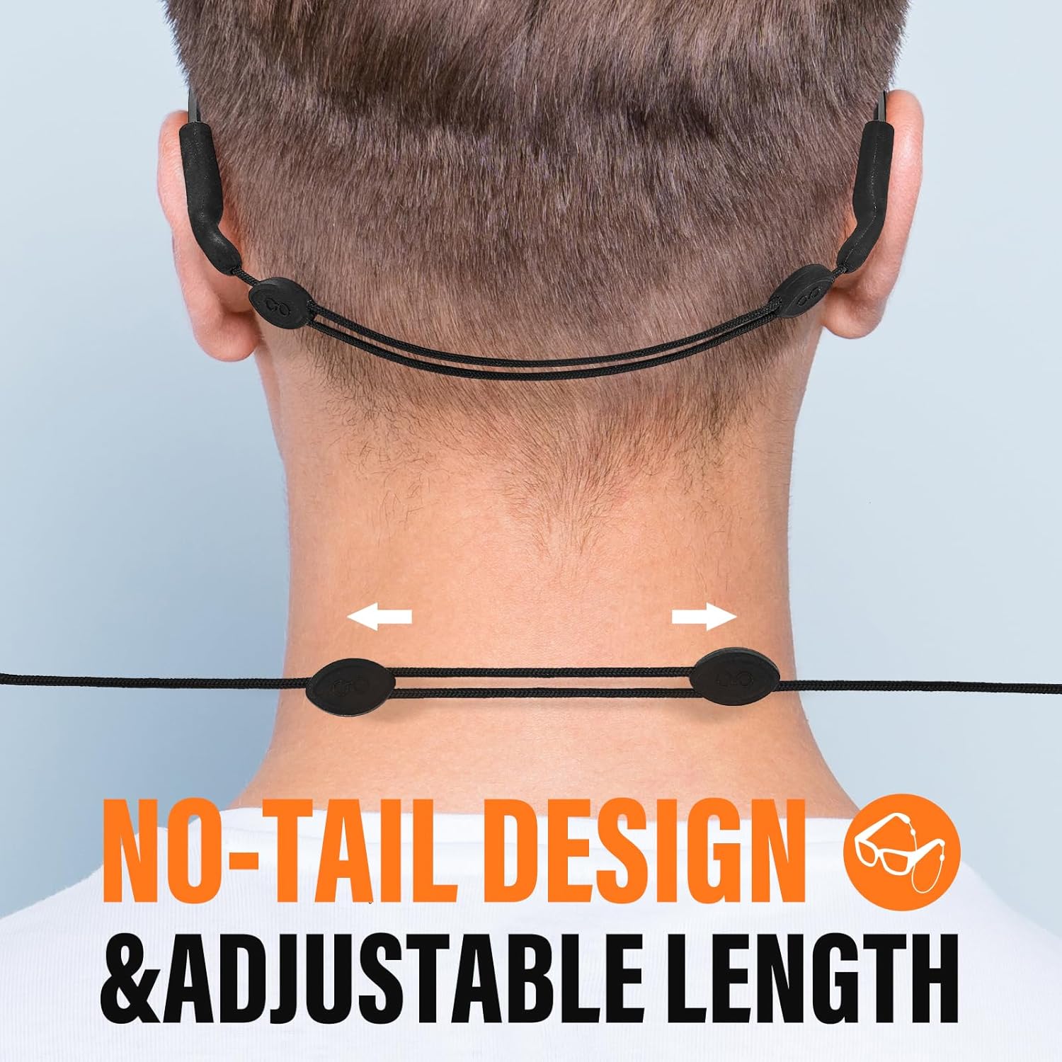 Eye Glasses Holder Strap - Adjustable Sunglasses Straps Cords for Men Women - Eyeglass Holders Around Neck - Eyewear String Lanyard Retainer -2PCS（14in Black