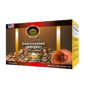 Eternal Gourmet Ganoderma Antioxidant Coffee 15 Sachets - Rich Taste with Alertness Boost & Creamy Latte Experience - Healthcare Vitamin Supplement