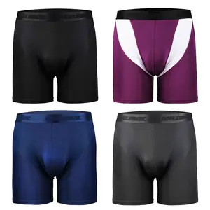 4 Pack Mens Bamboo Boxer Briefs,Men Shorts Breathable Underwear Men's Anti Chafing Comfort Underwear for All seasons