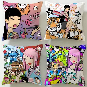 cute brand Tokidoki Cushion Cover Ultra-Soft Reversible Plush Pillow Cover | Double-sided fluffy comfort for car, sofa, bedroom | Skin-friendly fabric | Easy clean & maintain | Stylish home decor | Perfect gift for family & friends