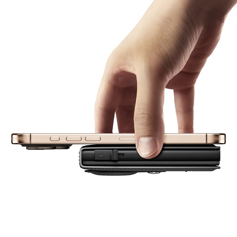 Men's Magnetic Card Holder Wallet and Stand, Pop-up Card Box, RFID Technology Men's Minimalist Wallet, Suitable for a Maximum Capacity of 8 Cards