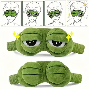 1pc Cute Frog Sleeping Eye Mask Eye Protection Lunch Break Blackout Sleeping Eye Mask Soft And Comfortable Eye Mask Travel Essential