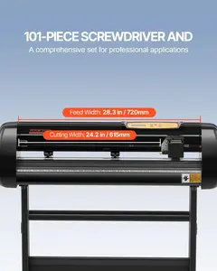 VEVOR Vinyl Cutter Machine,  , Upgraded 28 Inch Paper Feed Cutting Plotter Bundle, Adjustable Force & Speed Vinyl Printer with Powerful Stepper Motors, Signmaster Software Compatible with Windows System