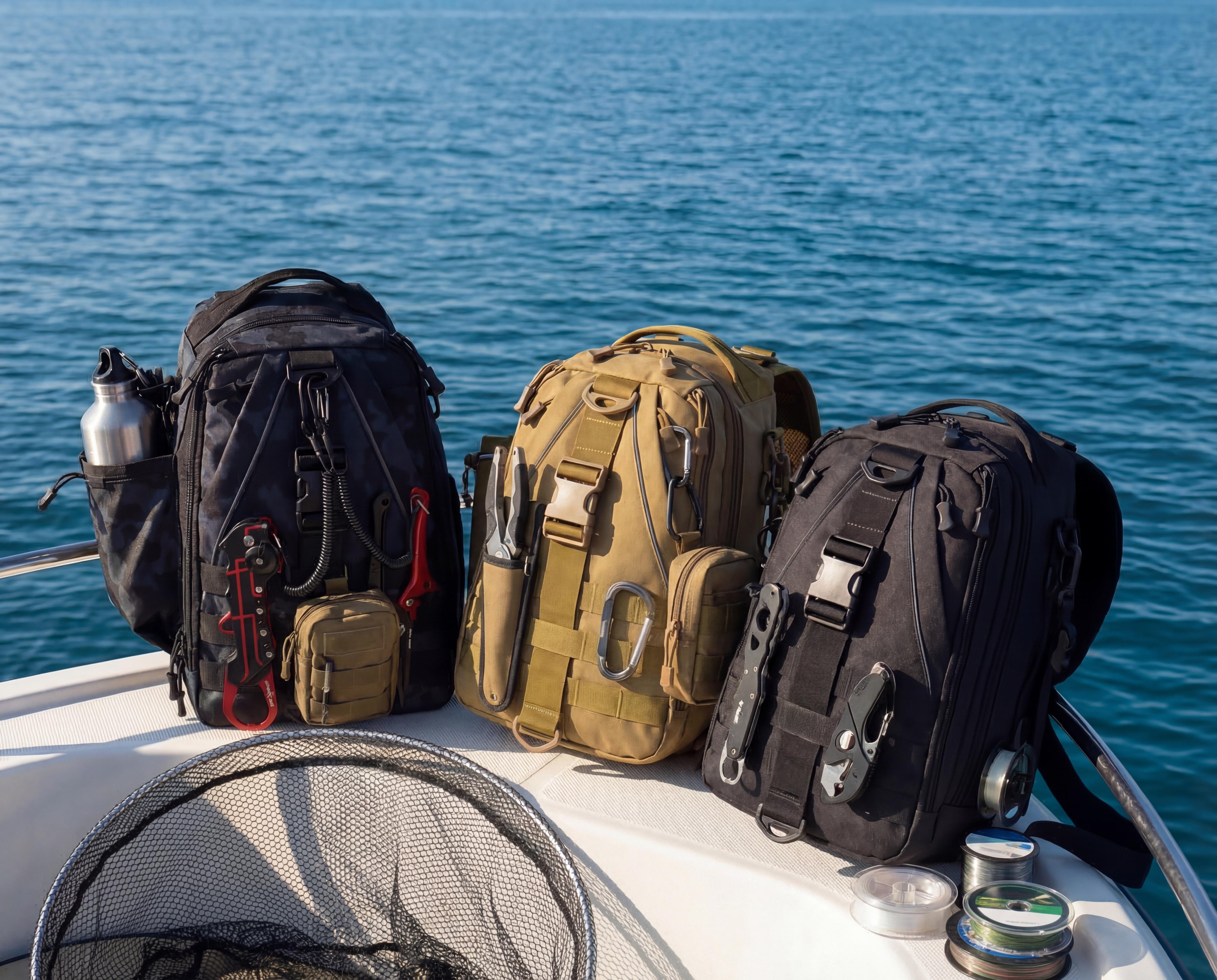 Fishing Backpack Tackle Sling Bag - Fishing Backpack with Rod Holder - Tackle Box Fly Fishing Gifts for Men Women（Accessories Not Included）