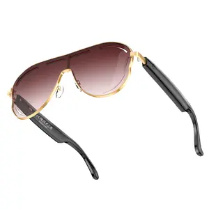 Smart Bluetooth 5.3 Intelligent Translation Sunglasses Hand-Free Answer Phone Call Magnetic Wireless Wearable Gold Red UV Protection Polarized Lens Electronic Gadgets