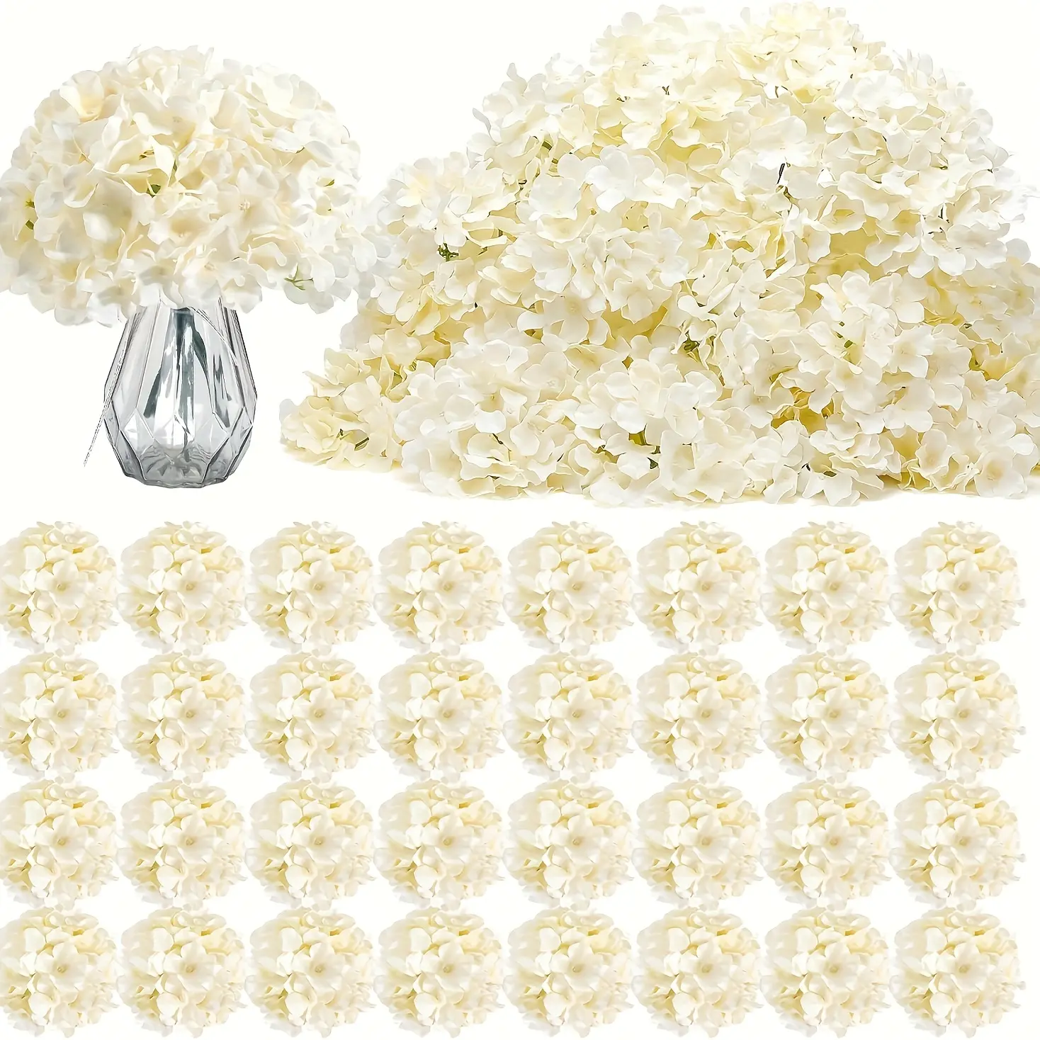 72pcs of Hydrangea Flowers with Stems, Perfect for Decorating Homes, Weddings, And Parties