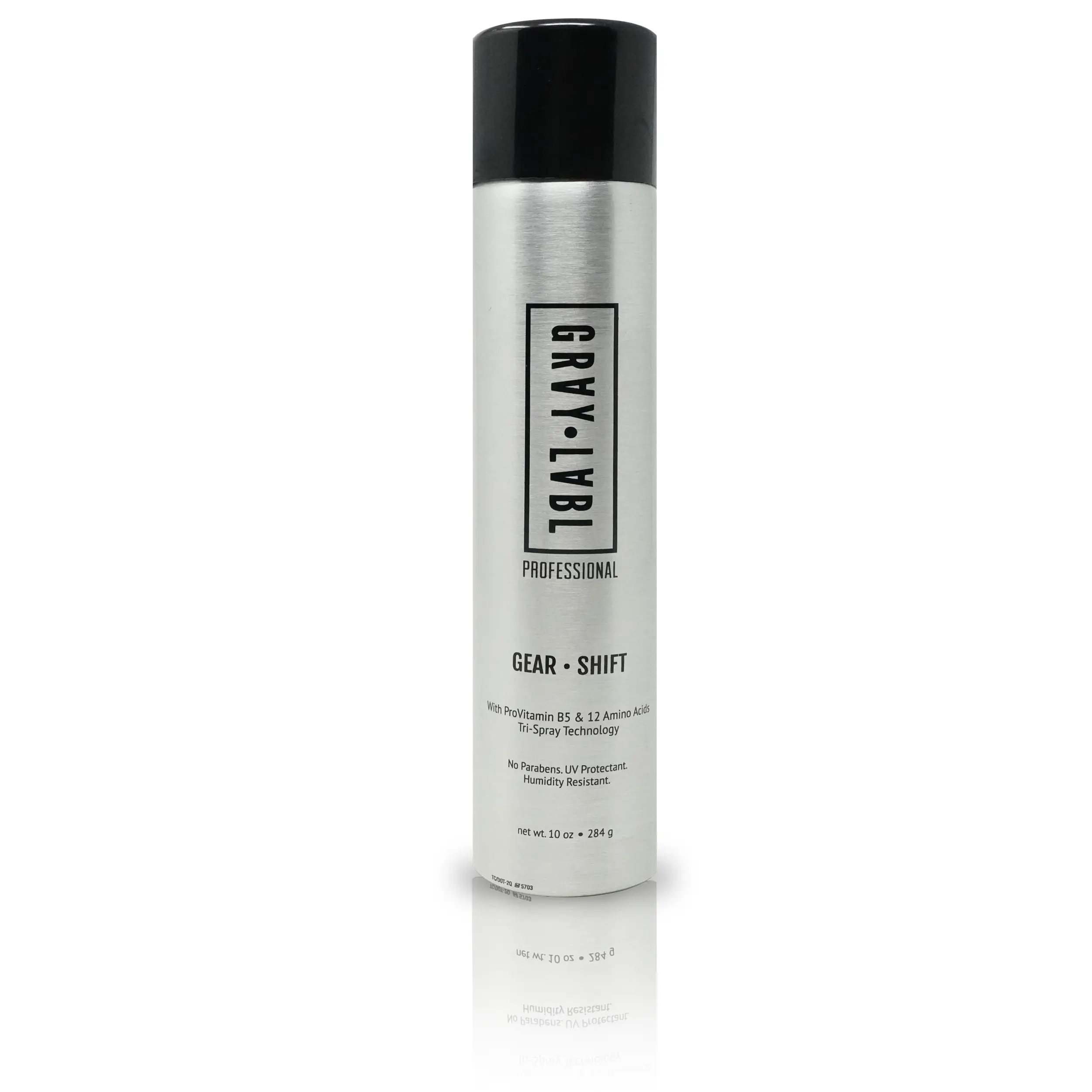 GRAY LABL - GEAR • SHIFT - LIGHT, MEDIUM, FIRM HOLD HAIRSPRAY - DIAL ADJUSTING HAIRSPRAY