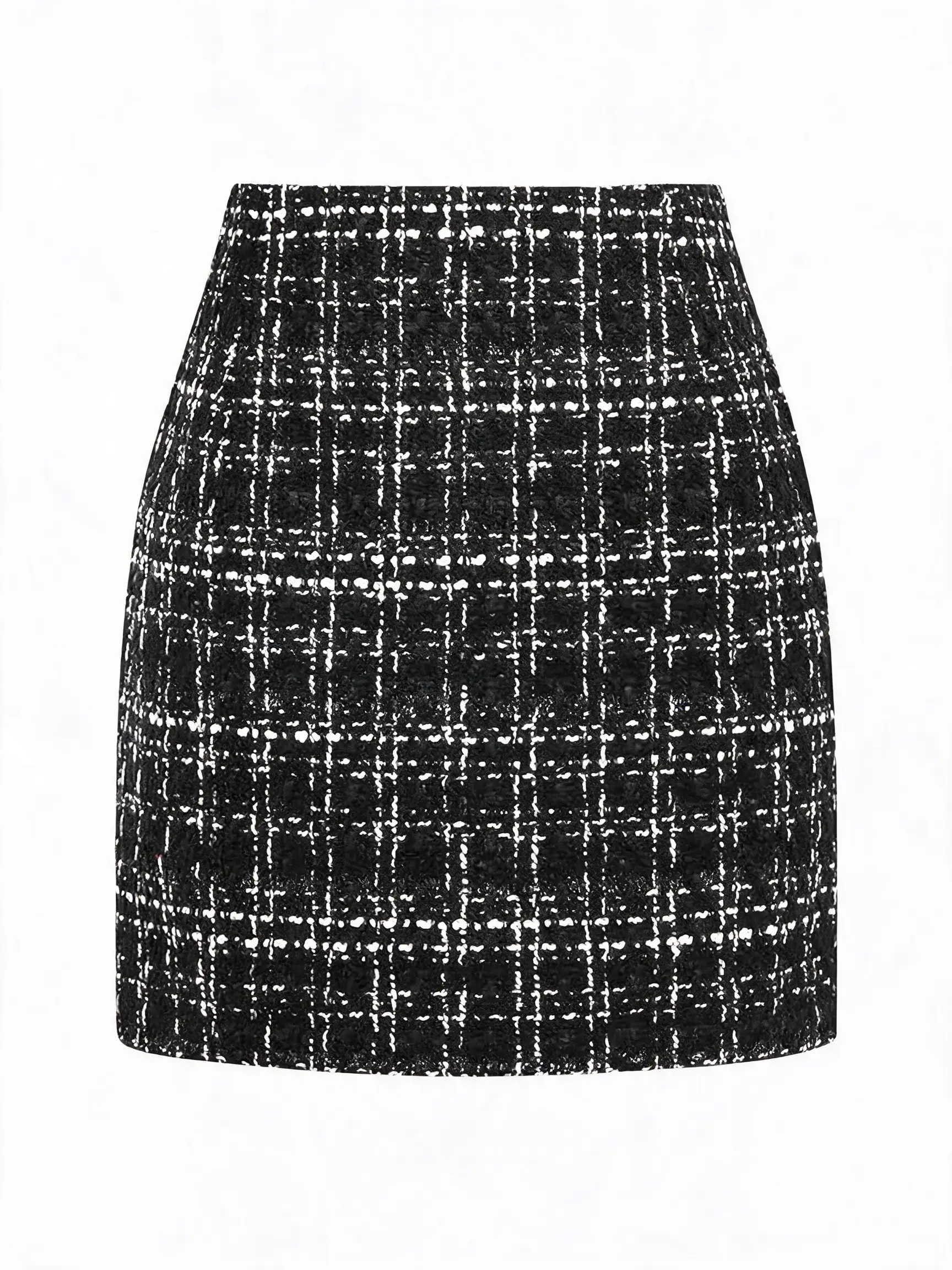 IDEALSANXUN Women's High-Waist Tweed A-Line Mini Skirt - Casual Fall Winter Outfit with Breathable Fabric, Invisible Side Zipper,  Above-Knee Fit Plaid