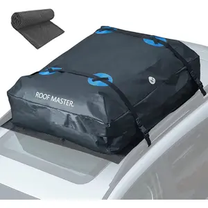 Rooftop Cargo Carrier, Waterproof Car Roof Bag with Protective Mat, Extra 16 Cubic Foot Storage Carriers for All Cars with/Without Roof Racks, Gift for Men
