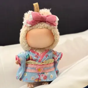 Lafu Japanese Kimono Doll Set - 6.69-inch Standing Pose with Floral patterns (Pink, Blue, Golden, White, Beige) - Anime - Compatible Outfit for Birthday Parties, Photo Shoots, Japanese-Themed Events - Collectible Action Figure Costume - Com
