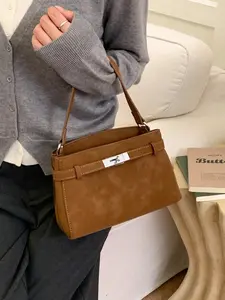 Women's Fashionable Minimalist Casual Retro Solid-Color Design Perfect for Daily Commuting, Shopping, Dates, and Gifting Essential Women's Handbag Shoulder Bag Daily Commuting Bags Everyday Bag Zipper Shoulder Purse