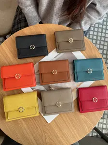 Women's Genuine Leather Short Wallet, New Design Trifold Wallets Foldable Three-Fold Multi-Card Slots Coin Purse, Stylish Ladies' Accessory