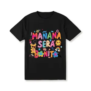 Women's Vibrant Casual T-Shirt - "Manana Sera Bonito" Colorful Letter Print, Round Neck, Machine Washable - Perfect for Spring & Autumn, Everyday Top |   Playful Graphic Tee |   Smooth Texture