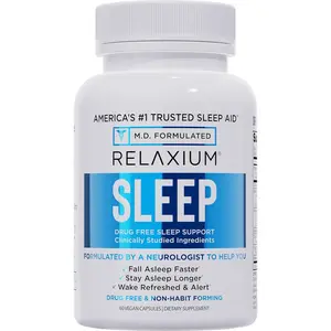 Relaxium Sleep Aid for Adults Melatonin 5mg Magnesium Glycinate Valerest Ashwagandha Non-Habit Forming 60 Capsules 30-Day Supply