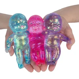 Glitter Sugar Baby Squishy - Pink & Blue&Purple Squishies 2026 Upgraded Squeezable Baby for Anxiety Relief ,Soft Squishy Party Favor