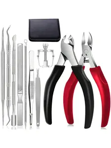 Ingrown Toenail Tools Stainless Steel Foot Nail Tools 10pcs,Toenail File and Lifter,Nail Clipper,Cuticle Cutters,Cuticle Pusher and Manicure Pedicure Tools for Ingrown and Thick Nail