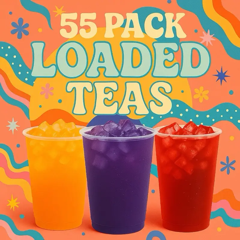 55 Loaded Teas- one of each bundle-At home flavor pack-Loaded Tea-Drink-Package-Energy Powder Beverage-55 flavors-colorful drink to keep you hydrated