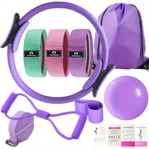 Pilates Essentials Kit for Women - Home Pilates Equipment Set, Includes Pilates Ring, Resistance Bands, Yoga Ball - Perfect for Women's Home Workouts & Beginners