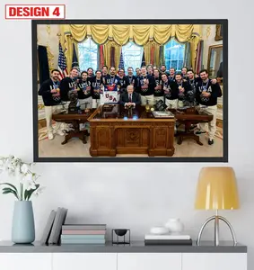 Hockey USA Champion Colletion Posters Photo Paper Inkjet Printing Highest Resolution Bright Colors Triangular Tubes Durability