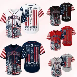 America Patriotic 250th Anniversary Baseball Jersey Shirt, Vintage American History Gift for Him