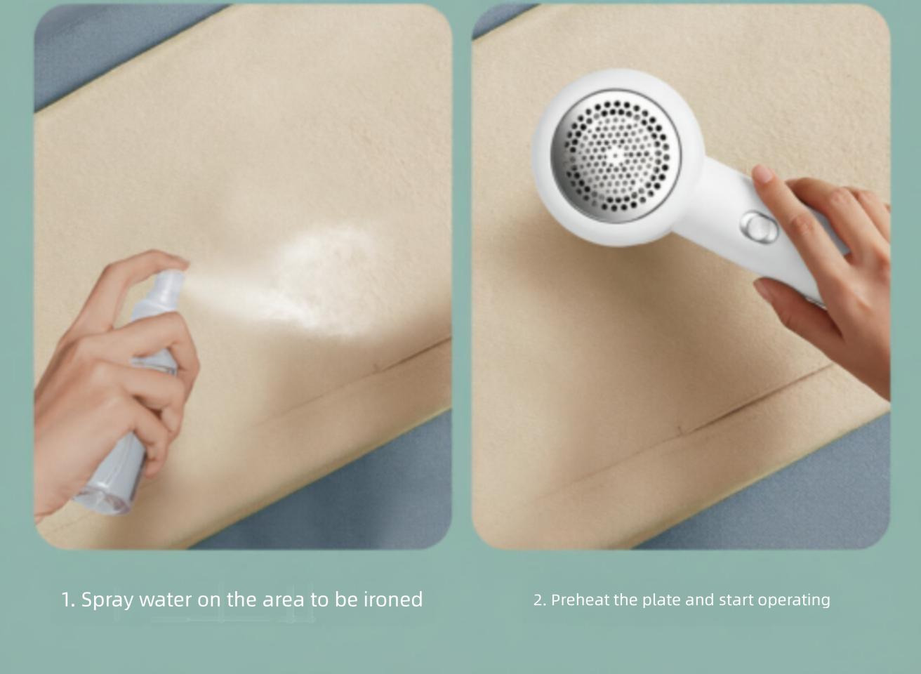 Portable iron dual-use dry and wet handheld garment steamer, home lint trimmer, hair removal steamer two-in-one