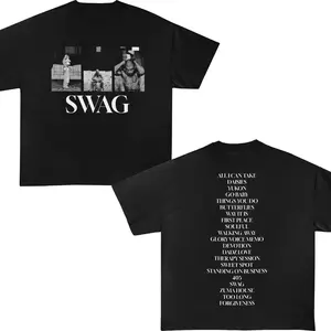 100% cotton street-style T-shirt, featuring photos and lyrics designs with the "J.B." trend elements. Suitable for casual wear, it is an ideal summer gift for music lovers and fashion enthusiasts. # 2026 Coachella