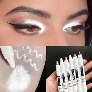 1PC Metallic Texture, High Color Development, Pearlescent Matte, Brightening Effect, Easy To Blend, White Tube Cosmetic Eyeshadow Stick, Create Stunning Eye Makeup, Christmas Gift