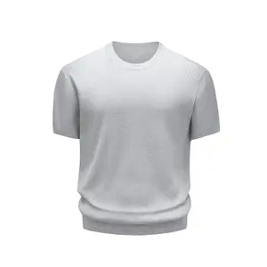 2026 #SummerVibes Basic Elegant Sports Short-Sleeved Knitted Shirt - Men's and Women's Same Style Striped Casual Round-neck Half-Sleeve Base Top