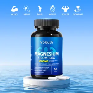 Viyouth 7 in 1 Magnesium Complex | High Absorption | 1000mg Magnesium + Vitamin, Zinc | 60 Capsules - Gluten-Free, Non-GMO, Dietary, Healthcare Supplement